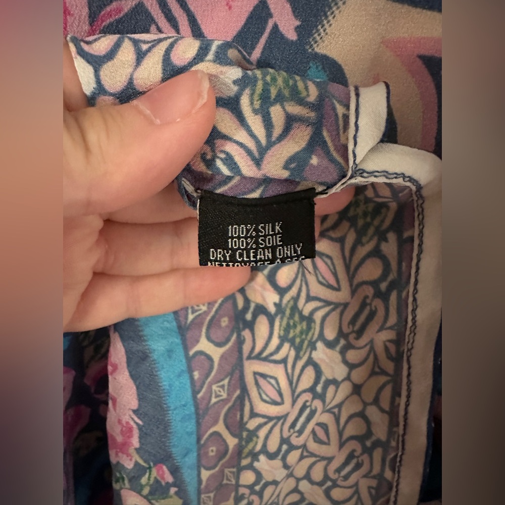 Tolani 100% silk Blue and Pink Floral short sleeve Kimono one size - Picture 5 of 6